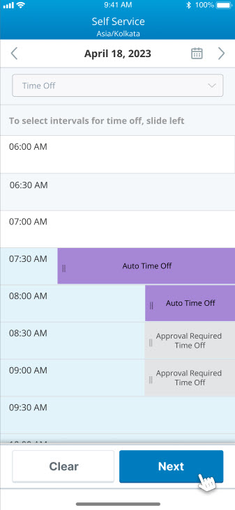 agent mobile app interval time off